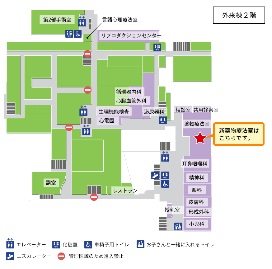 薬物療法室の移設場所